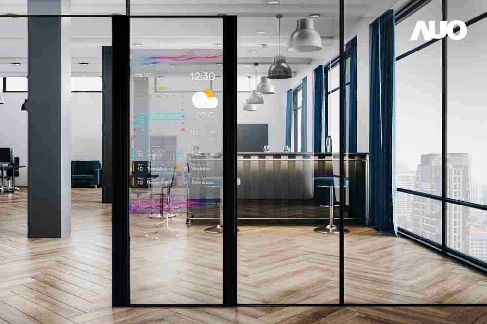 60吋Micro LED透明窗屏显示器，，，可依需求调整并延伸应用于不同场域，，包括汽车侧窗或家庭玄关、、、智慧橱窗、、商业展示等面向，，，，提供丰富的信息娱乐内容